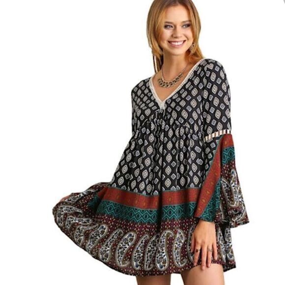 UMGEE BOHO MINI DRESS - Picture 1 of 13